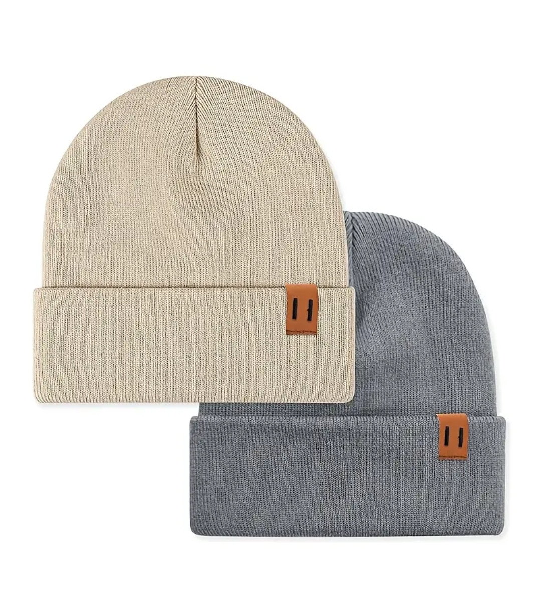 Демісезонна шапка-біні в'язана для хлопчика подростка бежева, фото 1