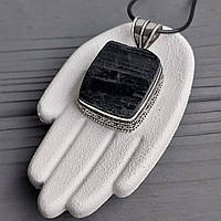 Шерл підвісок  кулон натуральний шерл чорний турмалін. Підвіс з шерлу. Індія!