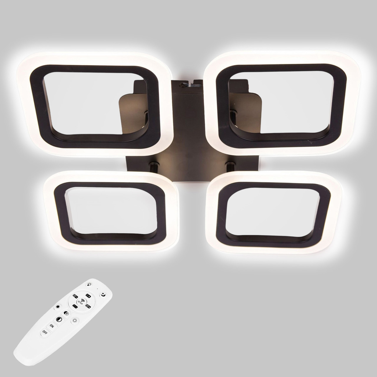 Стельова LED люстра, світлодіодний світильник Sunlight чорний 6325/4S