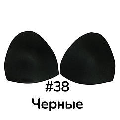 Трикутні чашки-вкладки для білизни та купальників оптом #38  25 пар/уп ЧОРНІ