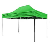 Палатка розсувна 3х3 м, зелена, для дачі та заходів, сталевий каркас, водовідштовхувальний тент, збірка за 3 хвилини