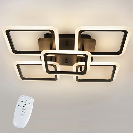 Стельова LED люстра, світлодіодний світильник Sunlight чорна 6325/4+1S+S, фото 1