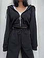 Костюм утеплений (зіпка + джогери) Модель: 824-1582 Колір: чорний, світлий графіт, бордо, фото 2