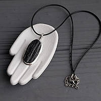 Шерл підвісок  кулон натуральний шерл чорний турмалін. Підвіс з шерлу. Індія!