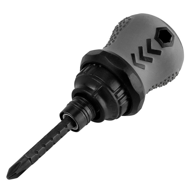 Телескопічна міні-викрутка з реверсом - хрест/шліц - храповий механізм, фото 1