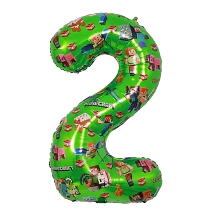 Фольгована цифра «2» Minecraft, 40" (Китай)