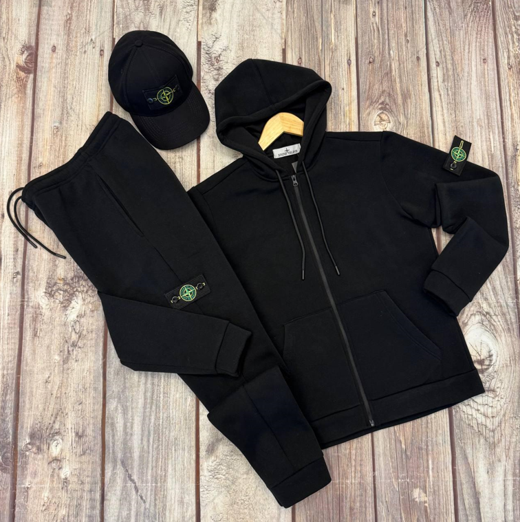 Зимовий Костюм Stone Island теплий Стон Айленд спортивний худі з капюшоном та штани чоловічий, фото 1