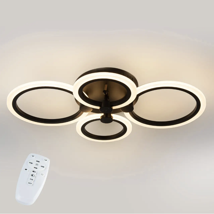 Стельова LED люстра, світлодіодний світильник Sunlight чорний 6326/2+2