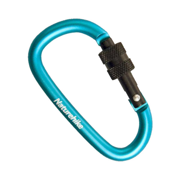 Карабін багатофункціональний з муфтою Naturehike D-type 80 мм NH15A008-D blue, фото 1