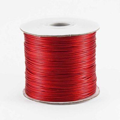 Шнур вощений, поліестер, Корея, для рукоділля, червоний, 0,8 мм/10 м (1 шт.) УТ 10018446, фото 1