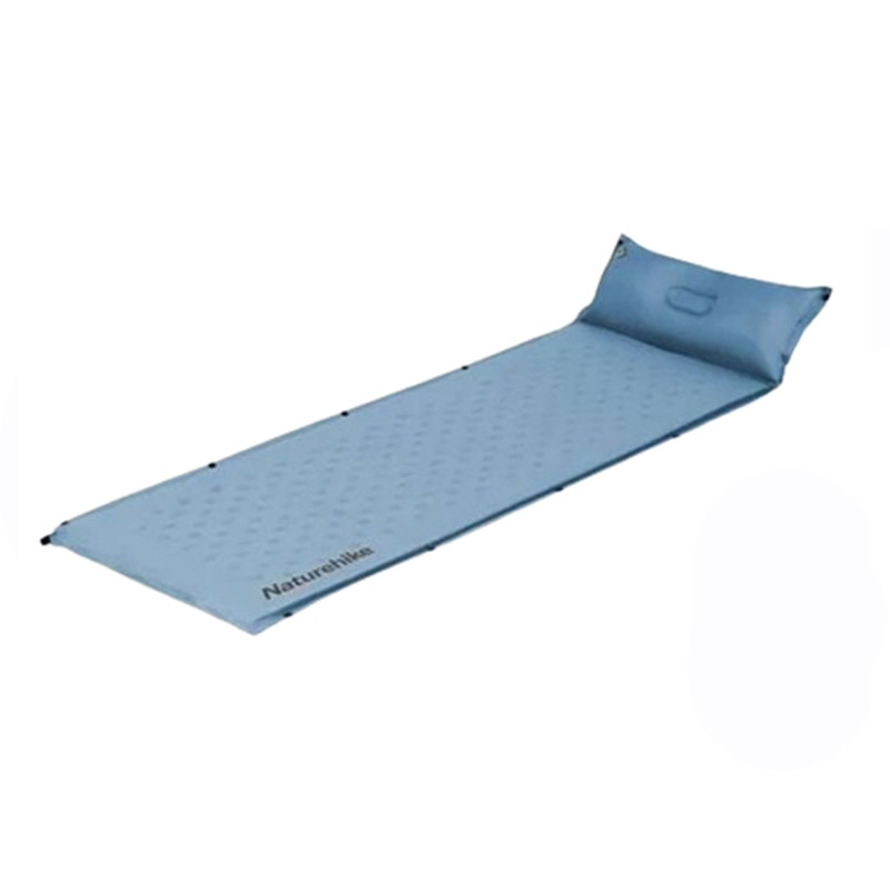 Килимок самонадувний одномісний з подушкою Naturehike 30мм CNH22DZ012 блакитний, фото 1