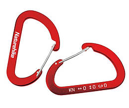 Карабін багатофункціональний Naturehike 65 мм 2 pack NH15A002-H red