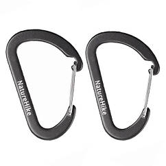 Карабін багатофункціональний Naturehike 65 мм 2 pack NH15A002-H black