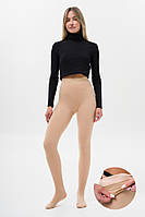 Жіночі теплі колготки на хутрі з імітацією голих ніжок Without Sugar Beige