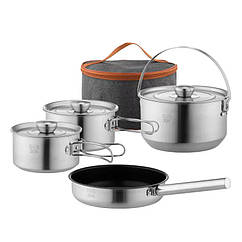 Набір посуду для кемпінгу Starcamp Cookware set 3-4 HX-SK09 steel