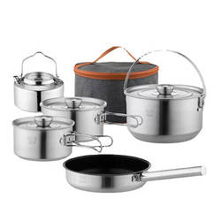Набір посуду для кемпінгу Starcamp Cookware set 3-4 HX-SK09A steel