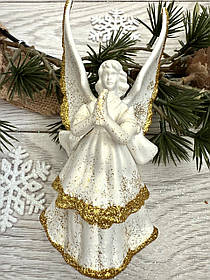 Новорічна прикраса - білий , різдвяний янгол ( 12 # 7 )
