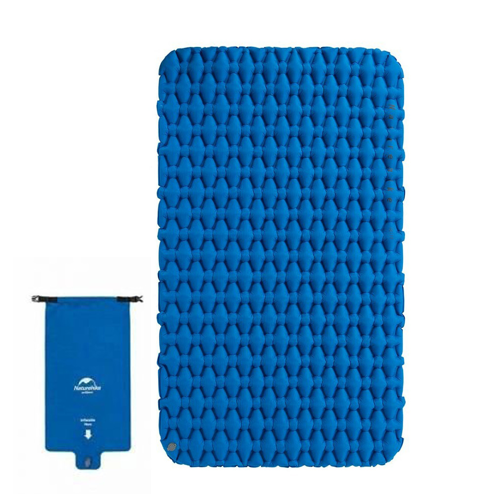 Матрац надувний двомісний з мішком-насосом Naturehike FC-11 2000х1200х65 мм NH19Z055-P blue, фото 1