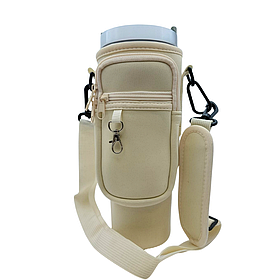 Чохол-сумка для термокружки кремовий KT7001310 Stanley Quencher 1,18 л з ремінцем, захисний кейс для кухля