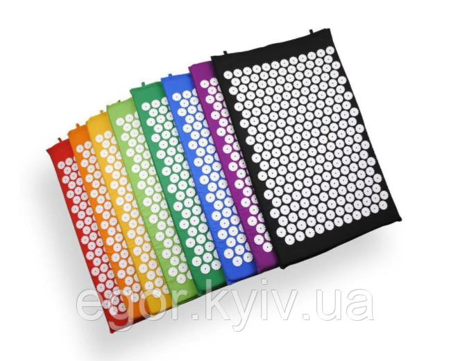 Масажний ортопедичний килимок з подушкою Acupressure Mat Ортопедический массажный коврик 65 см*41 см, фото 1