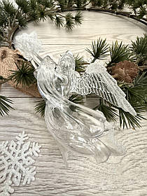 Новорічна прикраса - кришталевий янгол із зіркою ( 12 # 7 см)