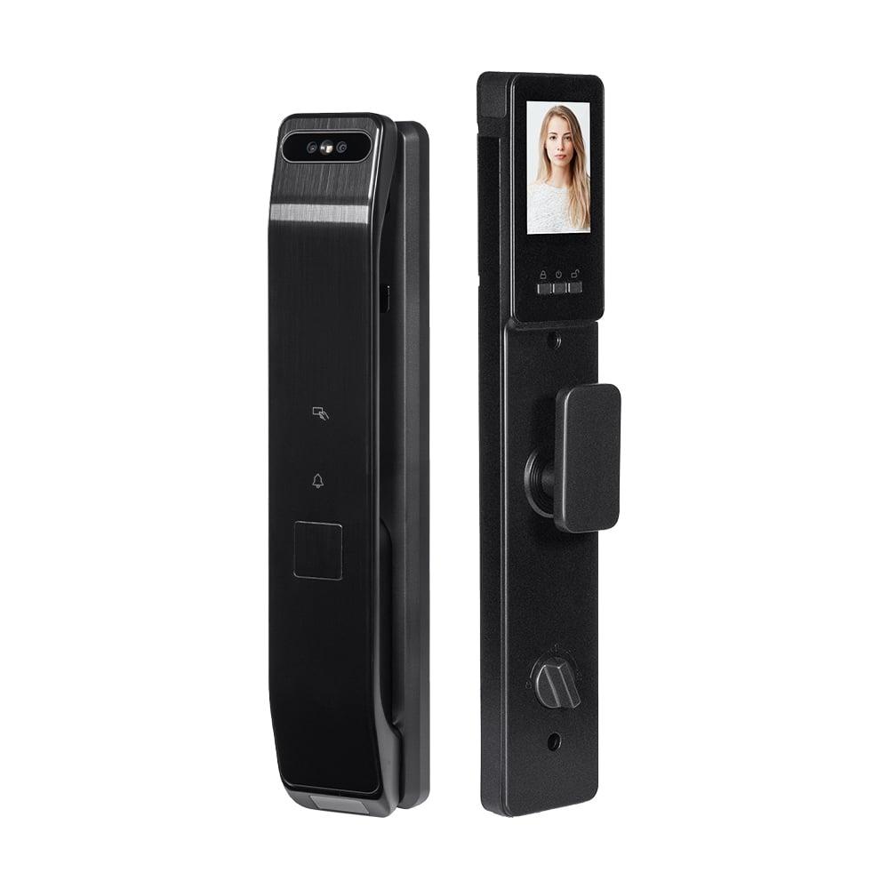 Замок біометричний автономний Trinix TRL-8804BTV Black L/R з Bluetooth та Wi-Fi, розпізнаванням облич, долоней, зчитувачем, фото 1