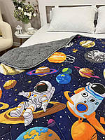 Дитяча ковдра покривало хутряне 150х210 Космос