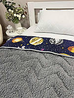 Дитяча ковдра покривало хутряне 150х210 Космос