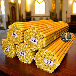 Свічка церковна №10 5 упаковок (1 упаковка 52 штуки) час горіння 6 годин і 20 хв