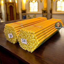 Свічка церковна № 20 2 упаковки (1 упаковка 100 штук) час горіння 3 години і 10 хв