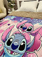 Дитяча ковдра Стіч і Ліло покривало хутряне 150х210 Коти