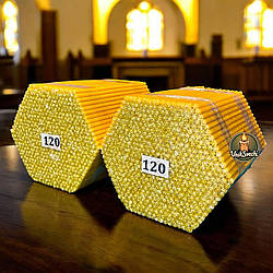 Свічка церковна № 120 2 упаковки (1 упаковка 600 штук) час горіння 35 хвилин