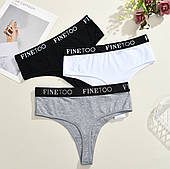 Бавовнян трусики-стрінги FINETOO з широкою резинкою