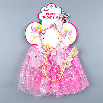 Карнавальний набір Рапунцель рожевий Зріст 98-116 см