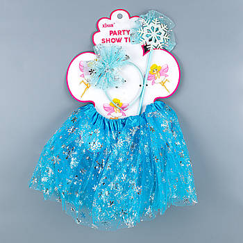 Карнавальний набір Сніжинки блакитний Зріст 98-116 см