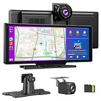 Карплей для авто. 4K Dash Cam Car Stereo Touch Screen Wireless Carplay & Android Auto+Re
