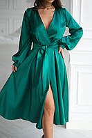 Атласна сукня на запах, фото 2