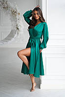 Атласна сукня на запах, фото 4