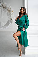 Атласна сукня на запах, фото 8