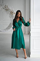 Атласна сукня на запах, фото 6