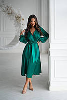 Атласна сукня на запах, фото 3