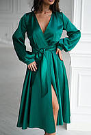 Атласна сукня на запах, фото 5