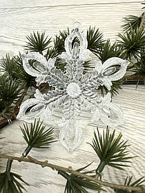 Новорічна прикраса - крижана сніжинка ( 12 см )