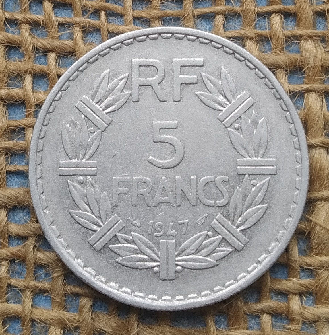 5 франкiв 1947 року. Францiя, фото 1