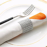 Сервірувальне кільце для серветок (зі стразами) - silver, фото 8