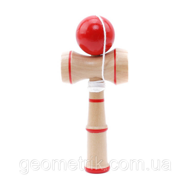 Кендама (Kendama) класична - дерев'яна іграшка-антистрес - red, фото 1