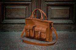 Класичний шкіряний портфель коричневий 38см*27см,шкіряні сумки ручної роботи,чоловіча шкіряна сумка