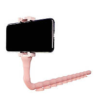 Гнучкий тримач для телефону з універсальними присосками Cute Worm Lazy Holder. Колір: рожевий QP-15