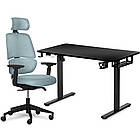 Комплект Mealux PowerDesk Lite Black + Leo Air Grey Blue (арт. EVO-201 Lite B/B +Y 546 KBGL)