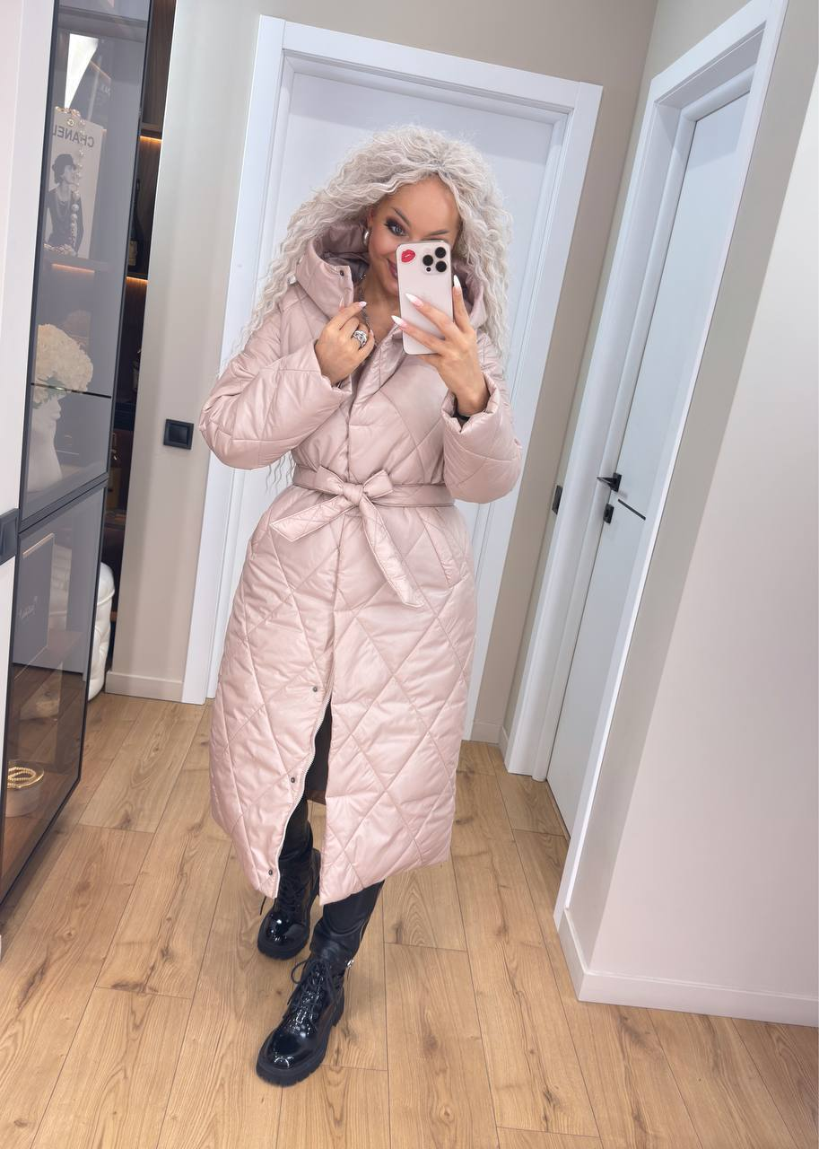 Пальто жіноче зимове стьобане 7886 | розміри s, m, l